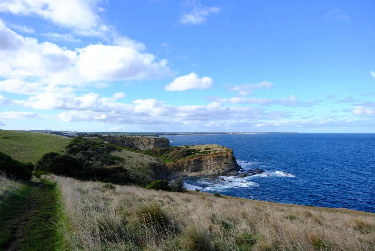 Rocky headland over turquoise water